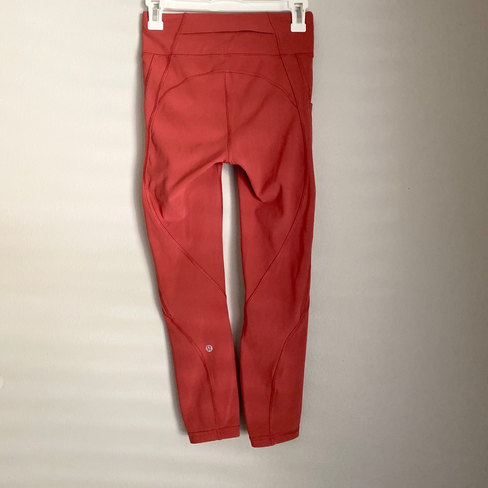 CORAL LULULEMON LEGGING WITH POCKETS HIGH RISE!!!!